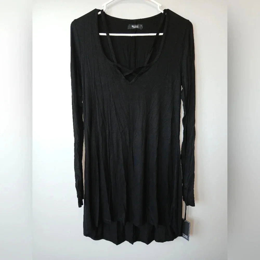 Revolve Michael Lauren Leroy v-neck crisscross dress Womens Size Small NWT